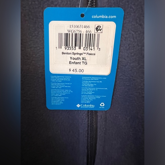 Columbia Benton Springs Kids Fleece Jacket in Nocturnal Blue - Picture 7 of 7